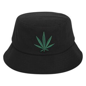 Leaf Embroidery Cotton Bucket Hat